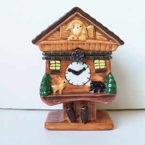 Porcelain trinket box with owl (#EV383)